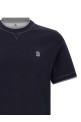 Двухслойная футболка синего цвета BRUNELLO CUCINELLI M0B137427CMJ53