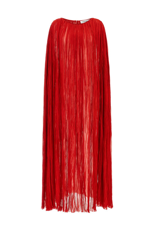 Платье-накидка с плиссировкой, красное DR039RED