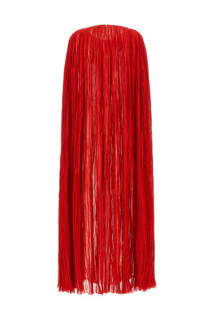 'The Pleated Dress Cape' dress Red
