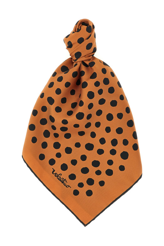 Valentino Garavani 'Pois Dalmata' scarf Brown