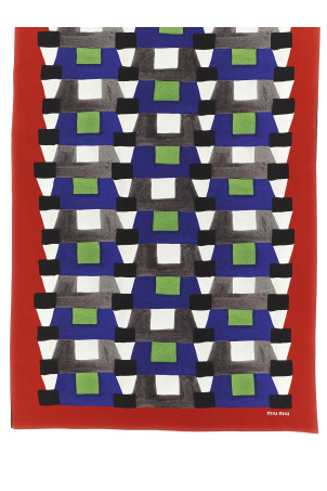 Шовковий шарф середнього розміру, різнокольоровий MIU MIU 5FF0652IG3F0PTA