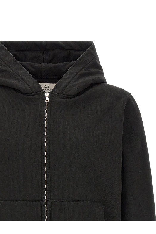 Хлопковая толстовка с капюшоном, черная FELPAZIPCAPPUCCIONERO