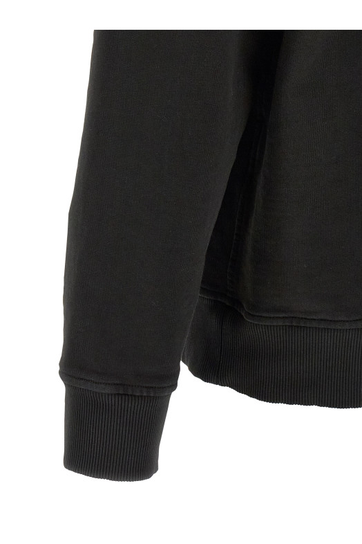 Хлопковая толстовка с капюшоном, черная FELPAZIPCAPPUCCIONERO