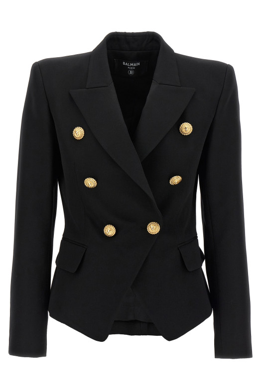 Двубортный блейзер  Черный BALMAIN FF1SI505WB080PA