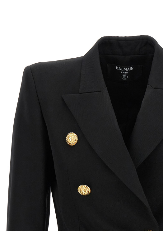 Двубортный блейзер  Черный BALMAIN FF1SI505WB080PA