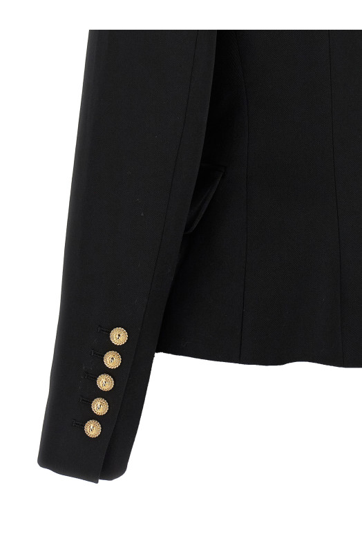 Двубортный блейзер  Черный BALMAIN FF1SI505WB080PA