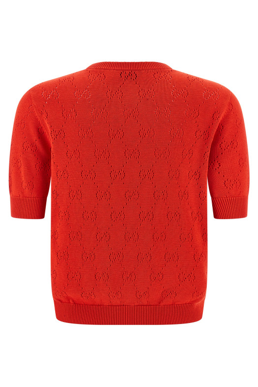 Ажурный свитер GG, красный GUCCI 856204XKFCO5741