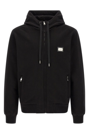 Logo plaque hoodie Black