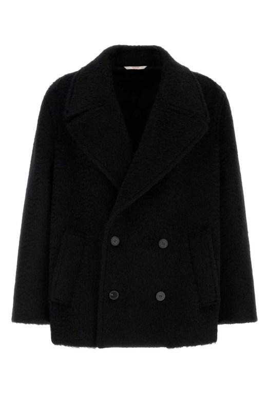 Black mohair and wool coat Black VALENTINO GARAVANI (5V0CJM39AH4)