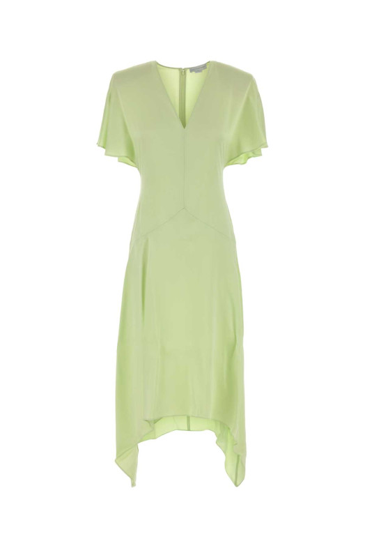 Атласное платье пастельно-зеленого цвета STELLA McCARTNEY (6A06973FU302)