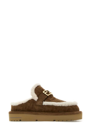 Biscuit suede Apres Chic slippers FENDI (8R8777ASA1)
