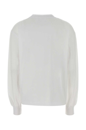 White cotton t-shirt Blue GANNI (A1050141)