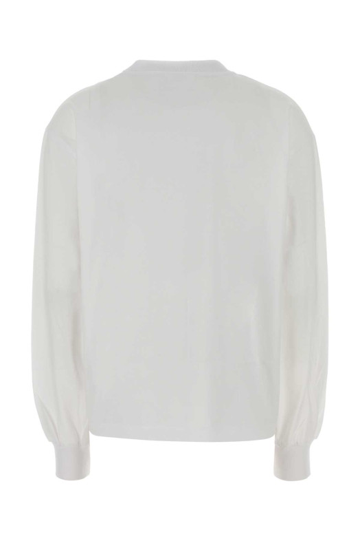 White cotton t-shirt Blue GANNI (A1050141)