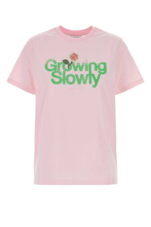 Pink cotton t-shirt GANNI (A1050191)