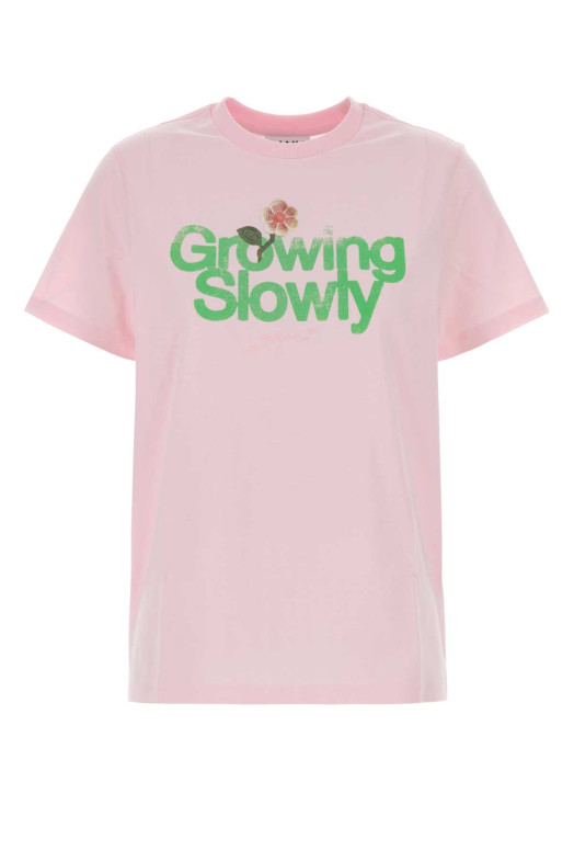 Pink cotton t-shirt GANNI (A1050191)
