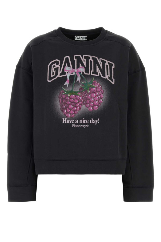 Charcoal cotton sweatshirt GANNI (A1060076)