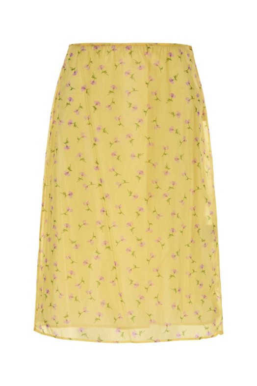 Спідниця з принтом з органзи, жовта, JIL SANDER (J03MA0289J70225)