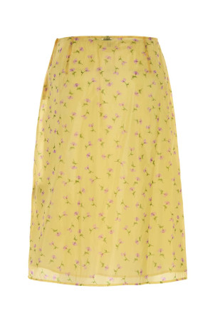 Printed organza skirt Yellow JIL SANDER (J03MA0289J70225)