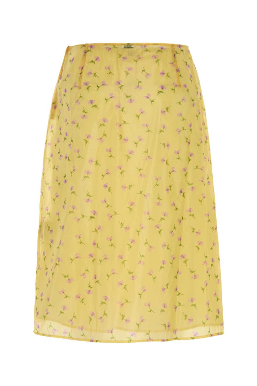 Спідниця з принтом з органзи, жовта, JIL SANDER (J03MA0289J70225)