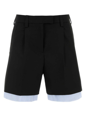 Black cotton bermuda shorts Black MIU MIU (MP1959SOOO1UPX)