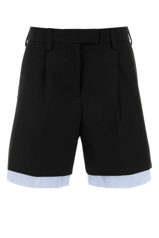 Black cotton bermuda shorts Black MIU MIU (MP1959SOOO1UPX)