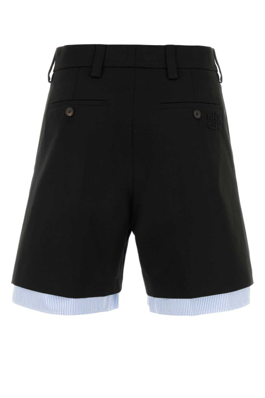 Black cotton bermuda shorts Black MIU MIU (MP1959SOOO1UPX)