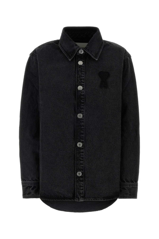 Black denim oversize shirt Black AMI (UJK897DE0124)