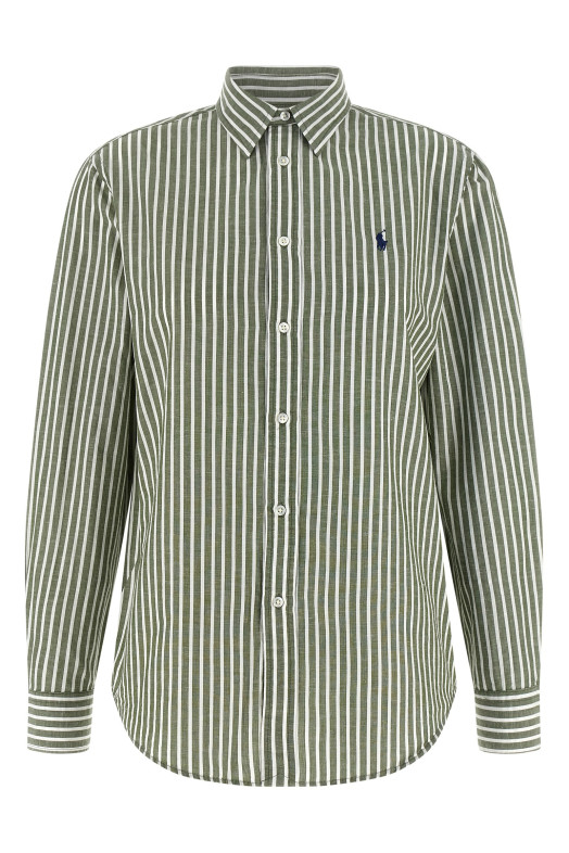 Cotton and linen shirt Green