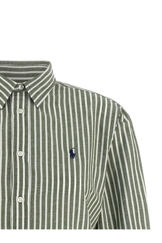 Cotton and linen shirt Green