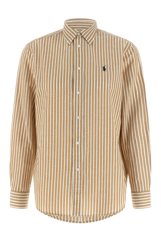 Cotton and linen shirt Beige