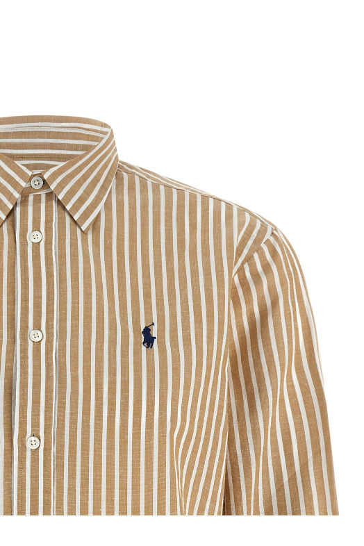 Cotton and linen shirt Beige