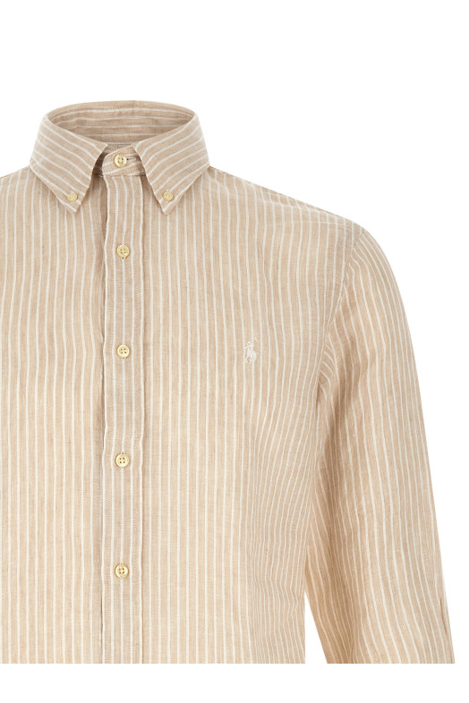 Рубашка в полоску, бежевая POLO RALPH LAUREN 710B15594006