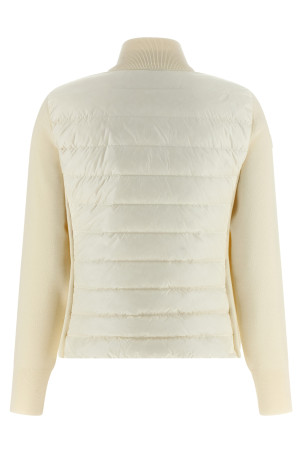 Two-material cardigan White