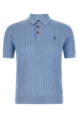 Braided polo sweater BLUE