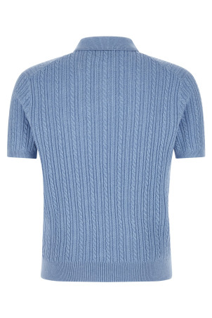 Braided polo sweater BLUE