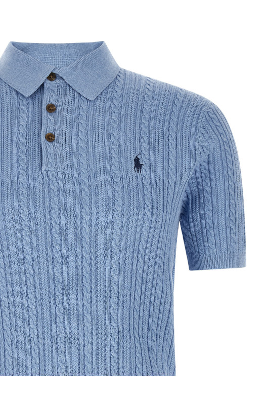 Свитер-поло с плетением, СИНИЙ POLO RALPH LAUREN 710B13893004