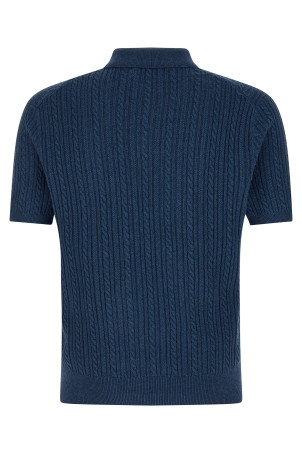 Braided polo sweater Blue