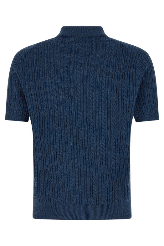 Braided polo sweater Blue