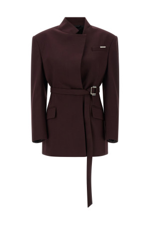 Блейзер з довгими плечовими ременями, фіолетовий THE ATTICO 260WCG00090595