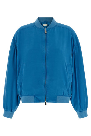 Блузон із шовкового попліну, СИНІЙ VERSACE 10250751A181011VI00