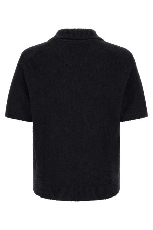 Поло из трикотажа букле, черного цвета LACOSTE AH0618350