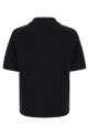Bouclé knitted polo shirt Black