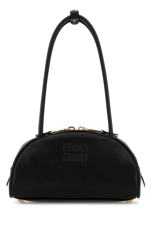 Black leather Beau shoulder bag Black MIU MIU (5BB1922CRW)