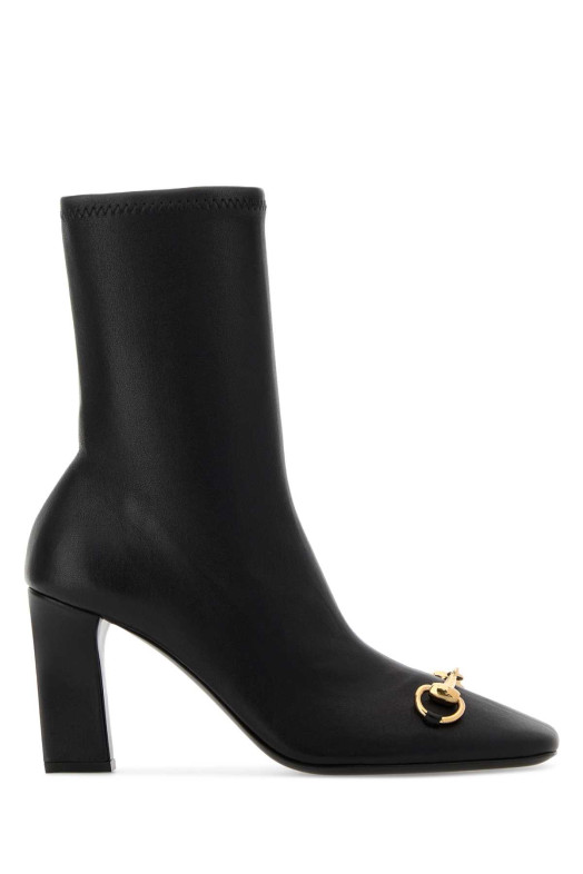Black leather Signora ankle boots Black GUCCI (864492AAGGW)
