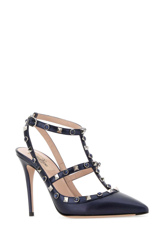 Dark blue leather Rockstud pumps VALENTINO GARAVANI (8W0S0393ELQ)