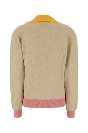 Поло из смесовой ткани с песочным оттенком FENDI (FZXE95AW4S)