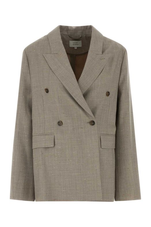 Melange grey twill Norma blazer Beige LOULOU DE SAISON (NORMA)
