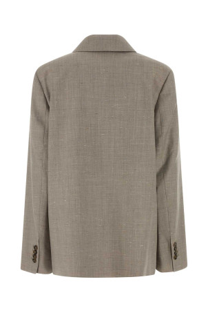 Блейзер Norma з сірої твілової тканини Melange, бежевий, LOULOU DE SAISON (NORMA)