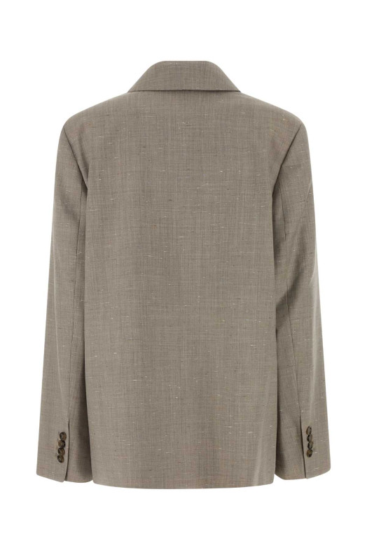 Melange grey twill Norma blazer Beige LOULOU DE SAISON (NORMA)