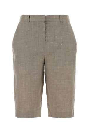 Melange dove grey wool blend Ray bermuda shorts Beige LOULOU DE SAISON (RAY)